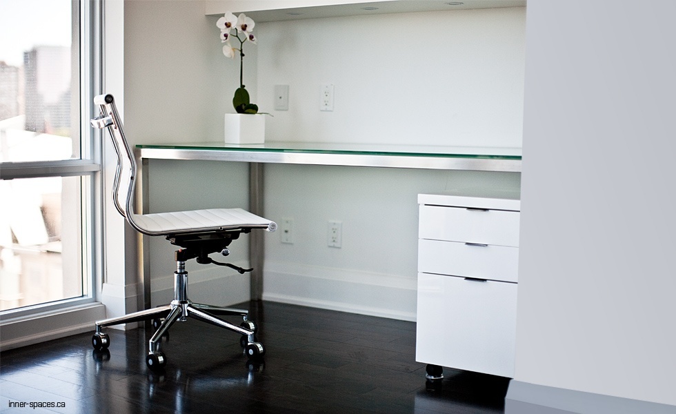 Stainless steel and glass desk